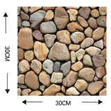 10 x Placi Tapet Autocolant 3D cu Imitatie de Pietre, pentru Perete Bucatarie Sufragerie, Usor de Curatat, Rezistent la Apa, Autoadeziv, 30x30 cm, Maro - vivimall.ro
