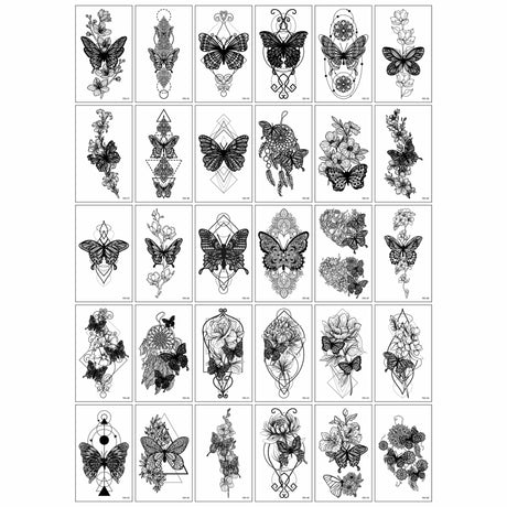 Set 30 Tatuaje Temporare, Pe Baza De Apa - vivimall.ro