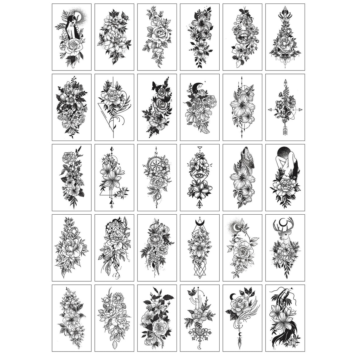 Set 30 Tatuaje Temporare, Pe Baza De Apa - vivimall.ro