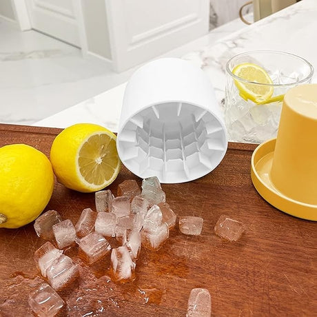 Tava De Gheata Din Silicon Cu Capac, Forma De Gheata Pentru Racirea Bauturilor, In Forma De Pahar, Silicon Fara Bpa, Cuburi De Gheata, 9X8.5X8 Cm, Galben - vivimall.ro