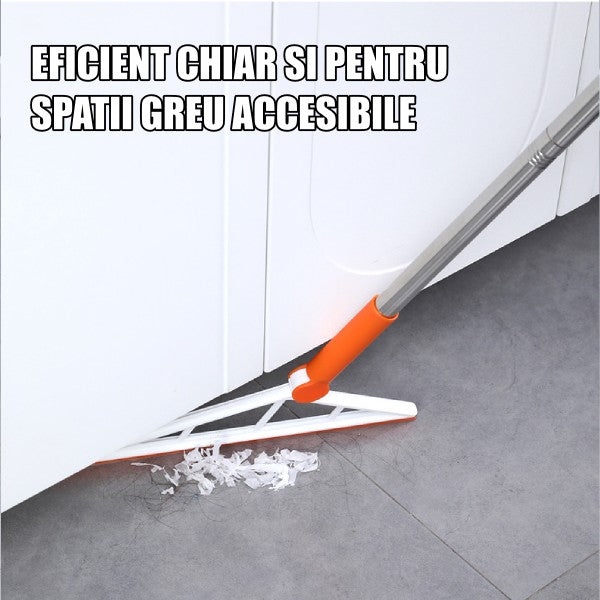 Mop Multifunctional, Cu Racleta Din Silicon, Maner Telescopic, Curatarea Eficienta A Tuturor Suprafetelor - vivimall.ro
