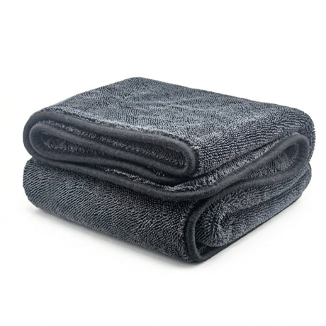 Prosop uscare auto Flippy microfibră 800 GSM, 90x70 cm, culoare gri, vedere frontală desfășurat