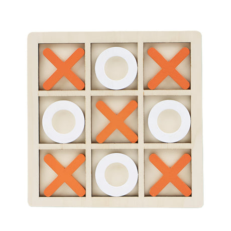 Jucarie Montessori Tic Tac Toe, Educativa, Interactiva, Din Lemn, X Si O, 9 Piese, Alb