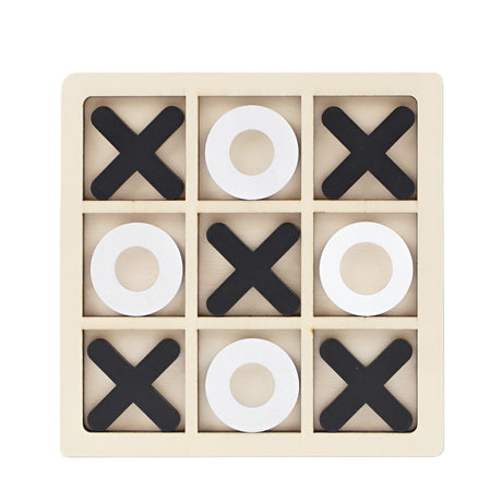 Jucarie Montessori Tic Tac Toe, Educativa, Interactiva, Din Lemn, X Si O, 9 Piese, Alb