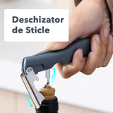 Tirbuson De Sticle 4 In 1, Desfacator De Sticle Multifunctional, Din Inox Cu Maner Anti Alunecare, 13.5 X 4 Cm - vivimall.ro
