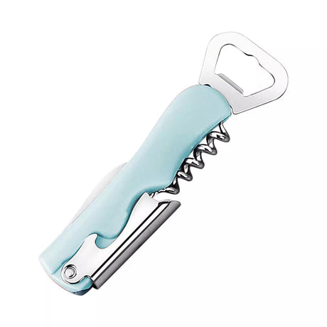 Tirbuson De Sticle 4 In 1, Desfacator De Sticle Multifunctional, Din Inox Cu Maner Anti Alunecare, 13.5 X 4 Cm - vivimall.ro
