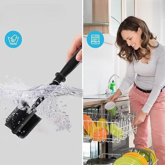 Tocator de Carne Manual, Vivimall, cu Lama pentru Tocarea si Amestecarea Carnii, 28x6cm, cu 5 Lame Curbate, Rezistent la Caldura, Multifunctional, Plastic Rezistent, Negru - vivimall.ro