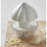 Tocator Manual Pentru Usturoi, In Forma De Usturoi, Cutite Rezistente, Utilizare Prin Apasare, Material Abs Si Inox, 9.5X9.5X9.3 Cm, Alb - vivimall.ro