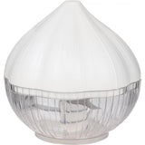 Tocator manual pentru usturoi, in forma de usturoi, cutite rezistente, utilizare prin apasare, material ABS si inox, 9.5x9.5x9.3 cm, alb - vivimall.ro