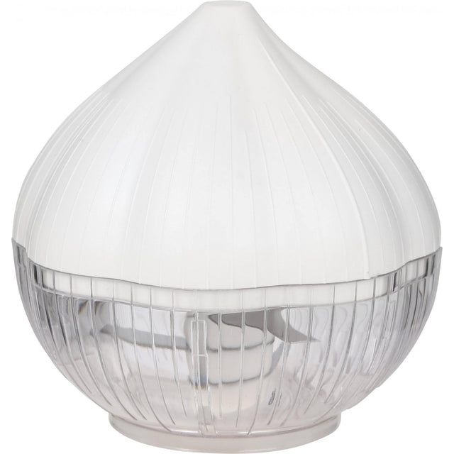 Tocator manual pentru usturoi, in forma de usturoi, cutite rezistente, utilizare prin apasare, material ABS si inox, 9.5x9.5x9.3 cm, alb - vivimall.ro