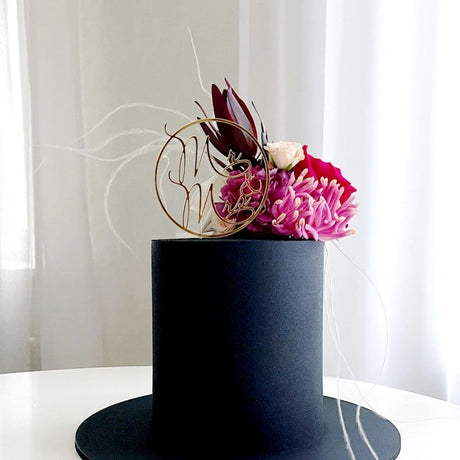 Topper Tort, Vivimall, Model 2 Mr&Mrs, din Plastic, Auriu - vivimall.ro