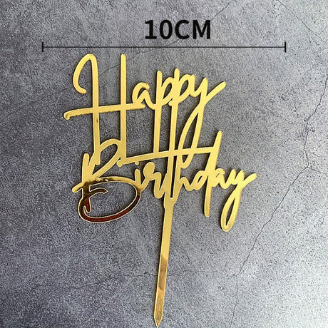 Decoratiune Topper Pentru Tort, Tematica Aniversare, 10 Cm - vivimall.ro