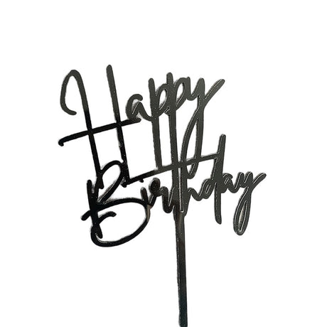 Decoratiune Topper Pentru Tort, Model Happy Birthday, Tematica Aniversare, 10 Cm,