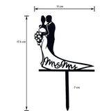 Topper Tort, Vivimall, Model 1 Mr&Mrs,  17.5 x 11 cm, Negru - vivimall.ro