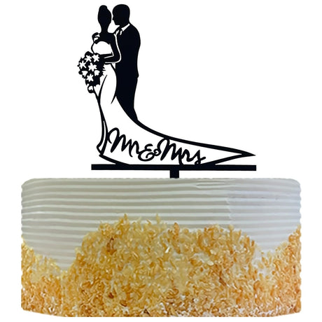 Topper Tort, Vivimall, Model 1 Mr&Mrs,  17.5 x 11 cm, Negru - vivimall.ro