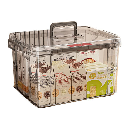 Cutie De Depozitare, Vivimall, Tip Valiza, pentru Alimente, Jucarii, Accesorii, Transparent-Gri, Marime M, 31.5x23x19 cm