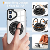 Husă TPU transparent-negru iPhone 16, vedere spate, design slim cu acces la camera foto