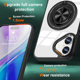 Husă iPhone 16 Plus MagSafe cu inel rotativ 360°, detaliu inel magnetic negru pe spate