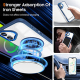 Husa de Protectie TPU, Vivimall, pentru iPhone 16, cu Incarcare Wireless, Tehnologie Magsafe, Inel Magnetic Rotativ cu Functie de Suport, Transparent-Albastru Inchis - vivimall.ro