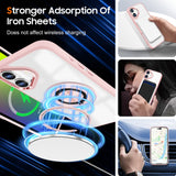 Husă de protecție TPU transparent-roz iPhone 16 Plus, colțuri ranforsate anticădere