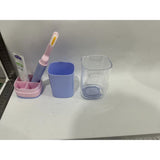 Cana Multifunctionala pentru Voiaj, Vivimall, cu Functii de Depozitare si Suport Articole Igiena Dentara, 13 x 6.8 x 6 cm, Roz Mov - vivimall.ro