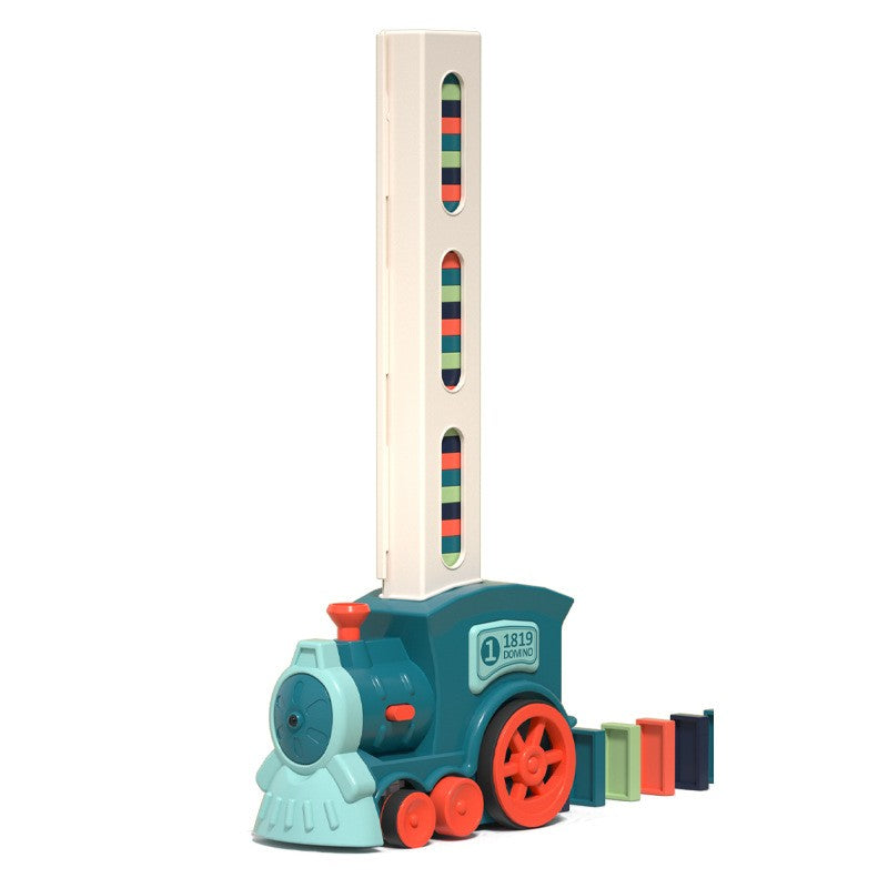 Trenulet Educational De Jucarie Pe Baterii, Cu 60 Piese De Domino, 3-7 Ani