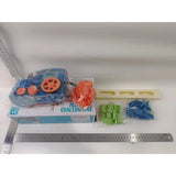 Trenulet educational de jucarie Flippy, pe baterii, cu 60 piese de domino, 3-7 ani, Multicolor, 26.5 cm x 8 cm x 14 cm