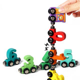 Trenulet Magnetic, Flippy, din Lemn, Model Cifre, 62 cm, +3 Ani, Jucarie de Asamblat, Multicolor - vivimall.ro