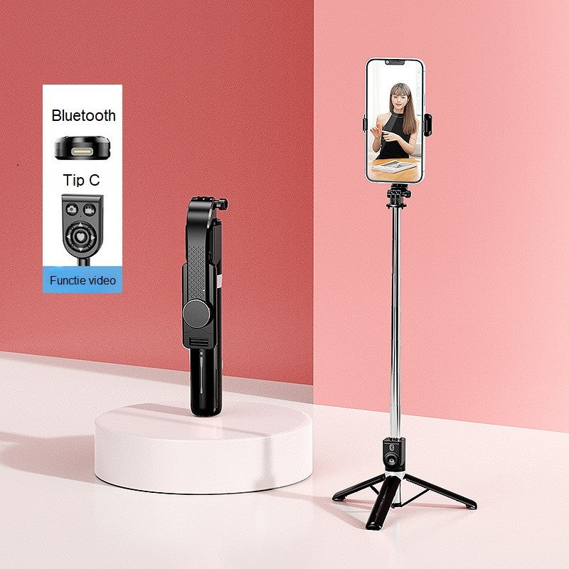 Trepied foto telescopic premium profesional Vivimall Z14S , cadru multifunctional, telecomanda detasabila, pentru telefon/camera foto/gopro, functie selfie stick, ajustabil, pliabil, H33-140 cm, aluminiu, Negru - vivimall.ro