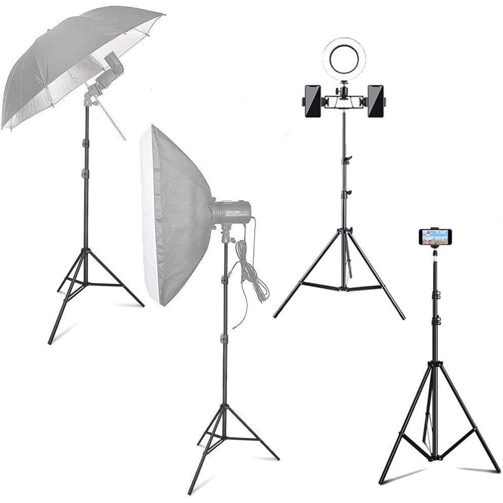 Trepied, Flippy, 210 cm, Metalic, Extensibil, 5 x 5 x 71 cm, Negru - vivimall.ro