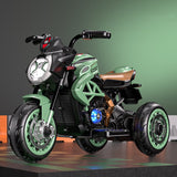 Tricicleta Electrica pentru Copii, Vivimall, cu 2 Acumulatoare 380*2, tip 6V7, Bluetooth, Sistem Anti-Rasturnare, Sistem de Lumini si Sunet, 6+ Ani, 95 x 58 x 45 cm, Negru Verde - vivimall.ro