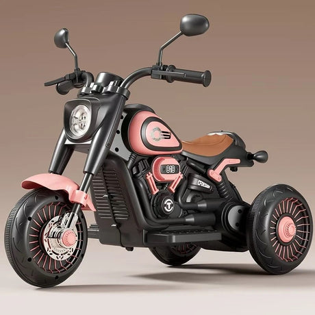 Tricicleta Electrica pentru Copii, Vivimall, Tricicleta DUAL-DRIVE 380*2 Baterie 6V 4.5, Bluetooth, Sistem Anti-Rasturnare, Sistem de Lumini si Sunet, 5+ Ani, 80 x 60 x 42 cm, Roz Negru - vivimall.ro