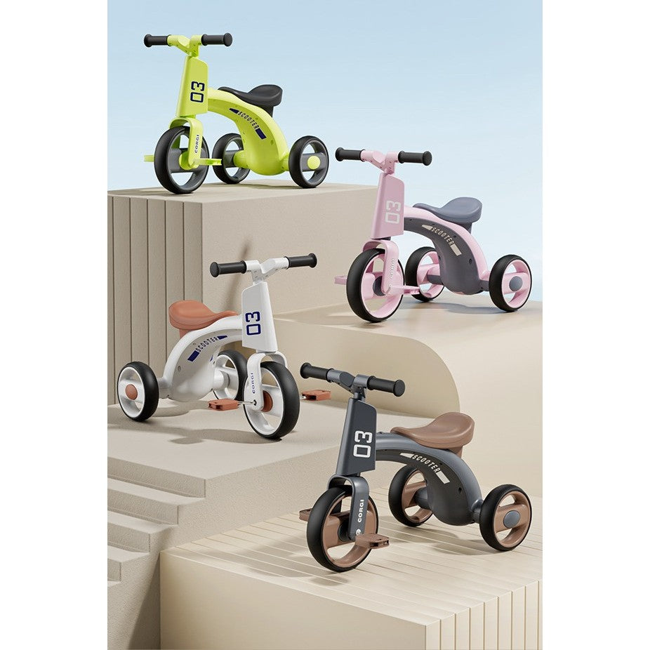 Tricicleta pentru Copii, Vivimall, Exercitiu de Echilibru, pentru 1-6 Ani, Functie de Lumini si Sunete, cu Pedale, din Plastic, Roti Gonflabile, Greutate Portanta 60 kg, 57 x 36 x 47 cm, Roz - vivimall.ro