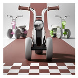 Tricicleta pentru Copii, Vivimall, Exercitiu de Echilibru, pentru 1-6 Ani, Lumina LED, Fara Pedale, din Plastic, Roti 7.8 cm, Greutate Portanta 50 kg, 43 x 58 x 35 cm, Gri - vivimall.ro