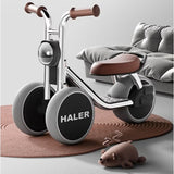 Tricicleta pentru Copii, Vivimall, Exercitiu de Echilibru, pentru 1-6 Ani, Lumina LED, Fara Pedale, din Plastic, Roti 7.8 cm, Greutate Portanta 50 kg, 43 x 58 x 35 cm, Gri - vivimall.ro