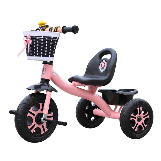 Tricicleta pentru Copii, Vivimall, Tricicleta Model Mickey, Ghidon cu Cos pentru Depozitare, Varsta 1-5 Ani, 80 x 60 x 53 cm, Roz - vivimall.ro