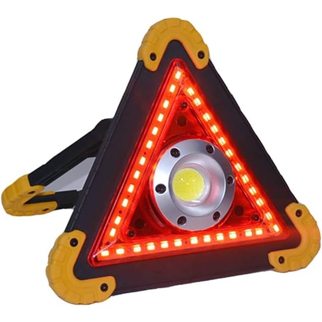 Triunghi Multifunctional De Avertizare, Lanterna Led, Impermeabil Ip65, 800 Lm, 2 X Aa, Functie Incarcare Telefon, Usb Si Micro Usb, Cob 33