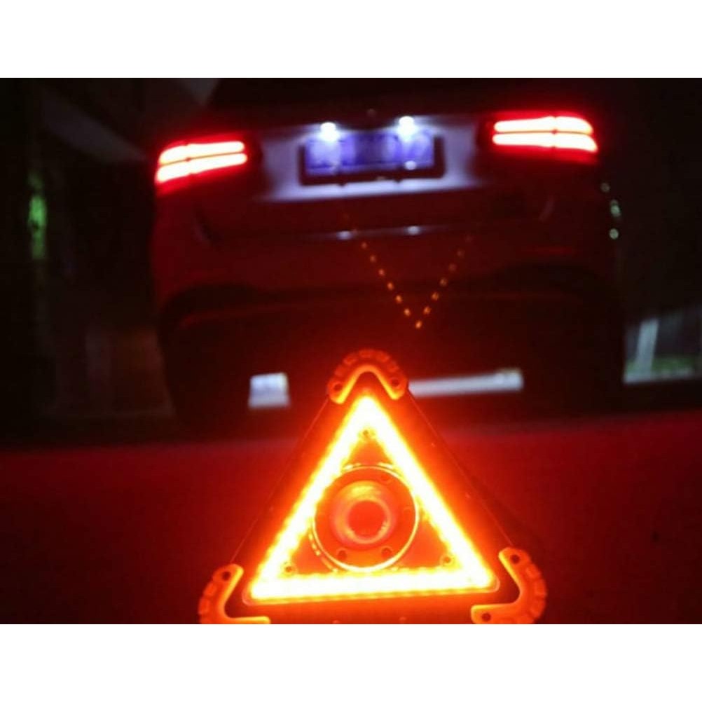 Triunghi Multifunctional De Avertizare, Lanterna Led, Impermeabil Ip65, 800 Lm, 2 X Aa, Functie Incarcare Telefon, Usb Si Micro Usb, Cob 33