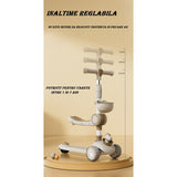 Trotineta Multifunctionala 3 in 1, Vivimall, pentru Copii, 1-7 Ani, cu Lumini si Muzica, Reglabil 360, Pliere Usoara, Reglarea Inaltimii, Model Dinozaur, 67-76 x 24 x 55 cm, Alb/Bej - vivimall.ro