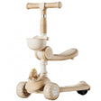 Trotineta Multifunctionala 3 in 1, Vivimall, pentru Copii, 1-7 Ani, cu Lumini si Muzica, Reglabil 360, Pliere Usoara, Reglarea Inaltimii, Model Dinozaur, 67-76 x 24 x 55 cm, Alb/Bej - vivimall.ro