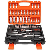 Trusa Chei Tubulare, Set 53 de Piese, Flippy, Surubelnita, Clichet, Tubulare, Imbus, Prelungitor, 27 x 20 x 5.5 cm, 1.5 kg, Cutie Rosu - vivimall.ro