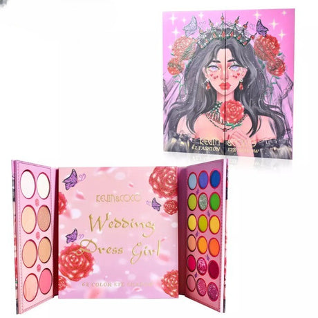 Trusa de machiaj, paleta de farduri Kevin&Coco cu 62 de culori pigmentate si sidefate, Vivimall - vivimall.ro