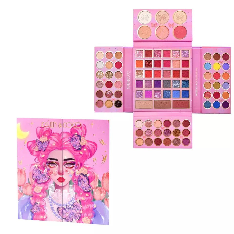 Trusa de machiaj, paleta de farduri Kevin&Coco cu 93 de culori pigmentate, Flippy - vivimall.ro