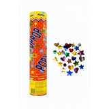 Tun de Confetti, Flippy, Party Popper 40 cm, Model Stelute, Inimioare, Paiete Lucioase, 3 cm Diametru, Multicolor