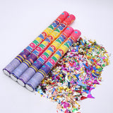 Tub de Confetti, Flippy, Clasic, 80x5 cm, Confetii Asortate din Plastic, Eliberare prin Rasucire, Multicolor