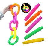 Set 6 Tuburi Antistres LED Multicolor | FidgetGlow - vivimall.ro