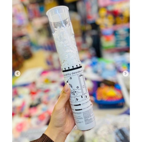 Tun de Confetti, Flippy, 30 cm, Model Fulgi de Zapada din Hartie, Ambalaj din PET, Alb