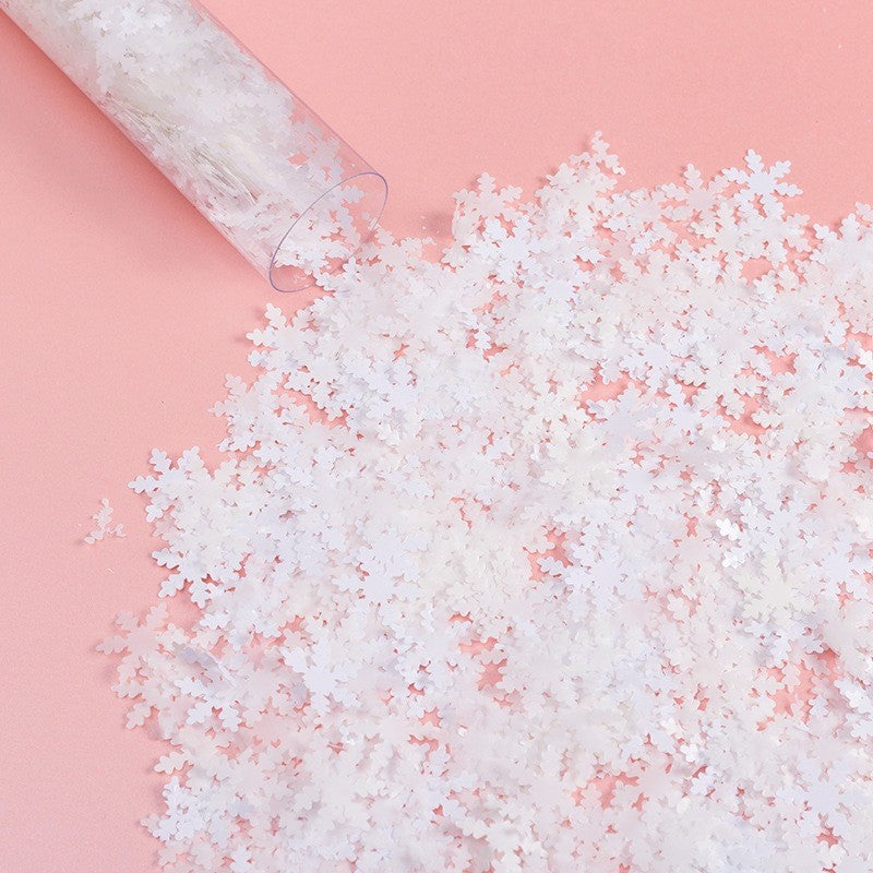 Tun de Confetti, Flippy, 30 cm, Model Fulgi de Zapada din Hartie, Ambalaj din PET, Alb