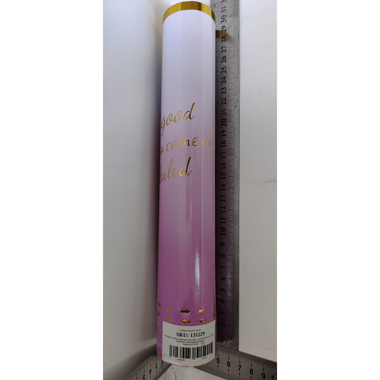 Tun Confetti Petrecere, Lungime 30 Cm, Alb/ - vivimall.ro