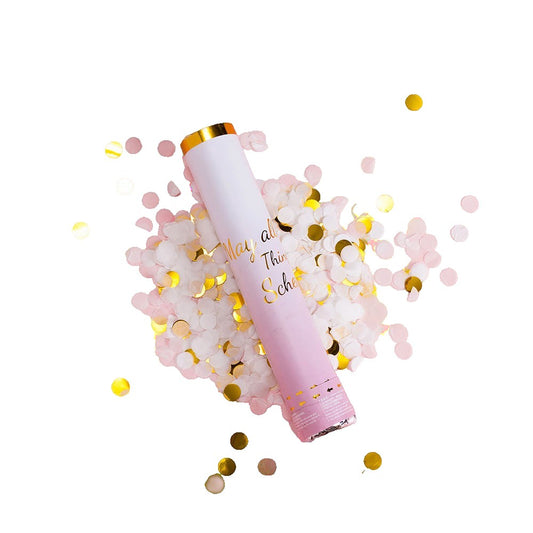 Tun Confetti Petrecere, Flippy, Lungime 30 cm, Alb/Auriu